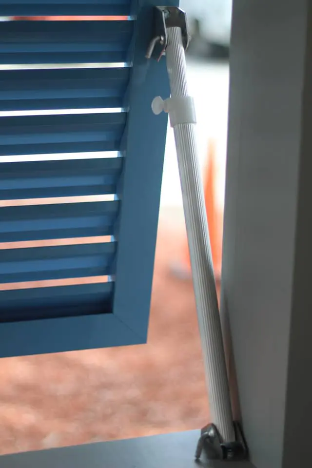 Close up of the backside of Bahama shutters