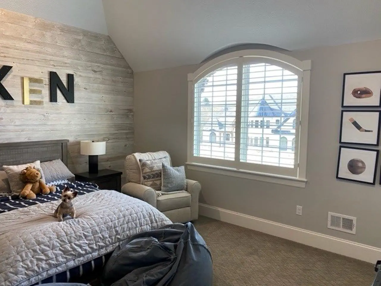 arched Classic Shutters in child's bedroom