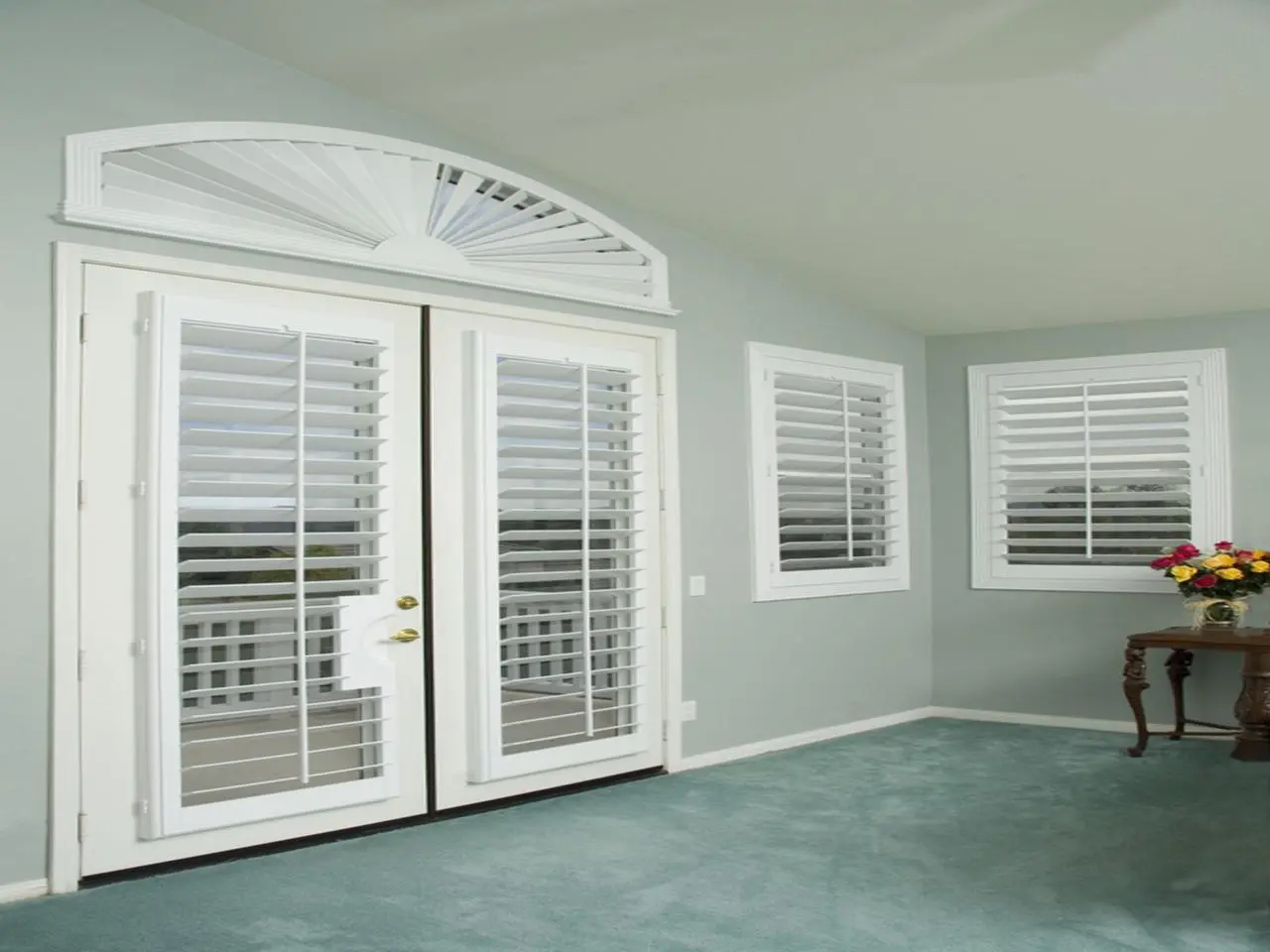 interior shutters on bedroom windows