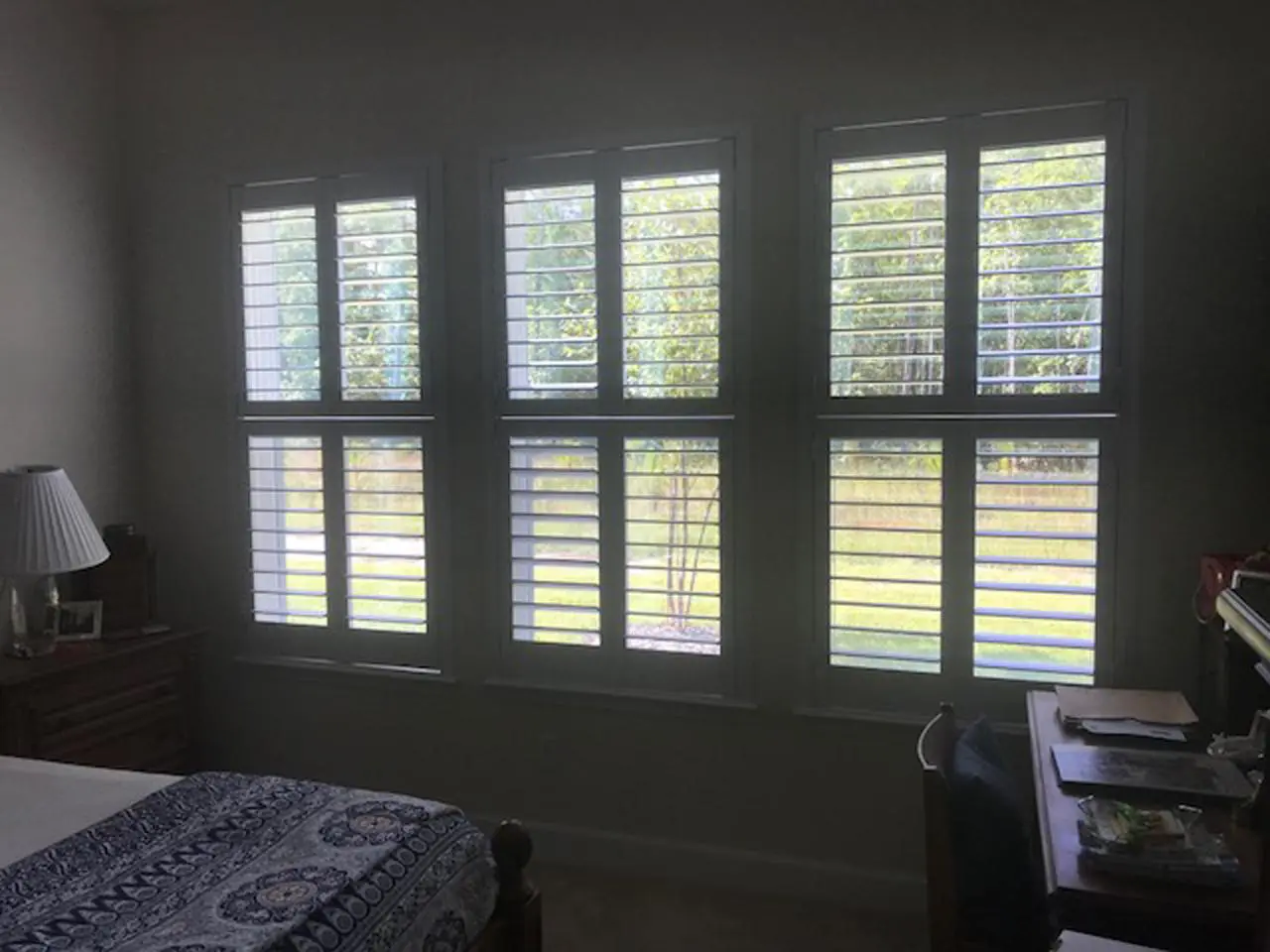 interior shutters on bedroom windows