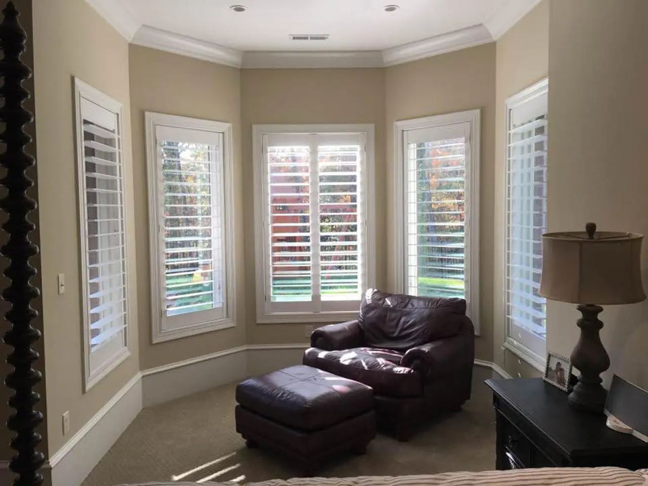 interior shutters on bedroom windows