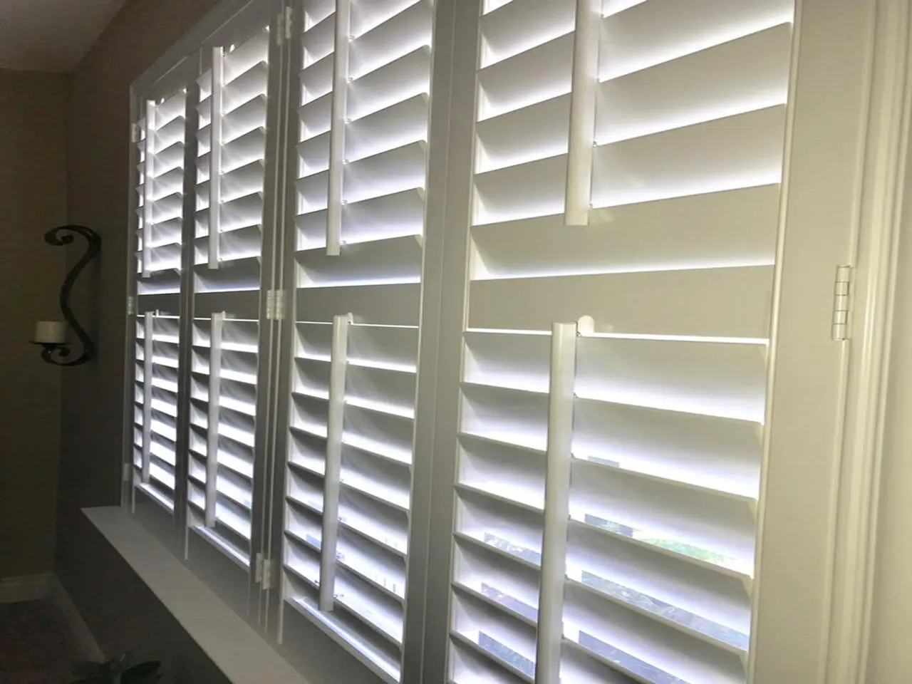 closeup interior window shutters