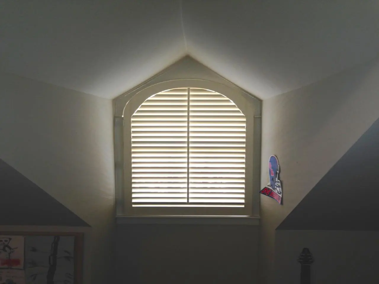 closeup interior window shutters