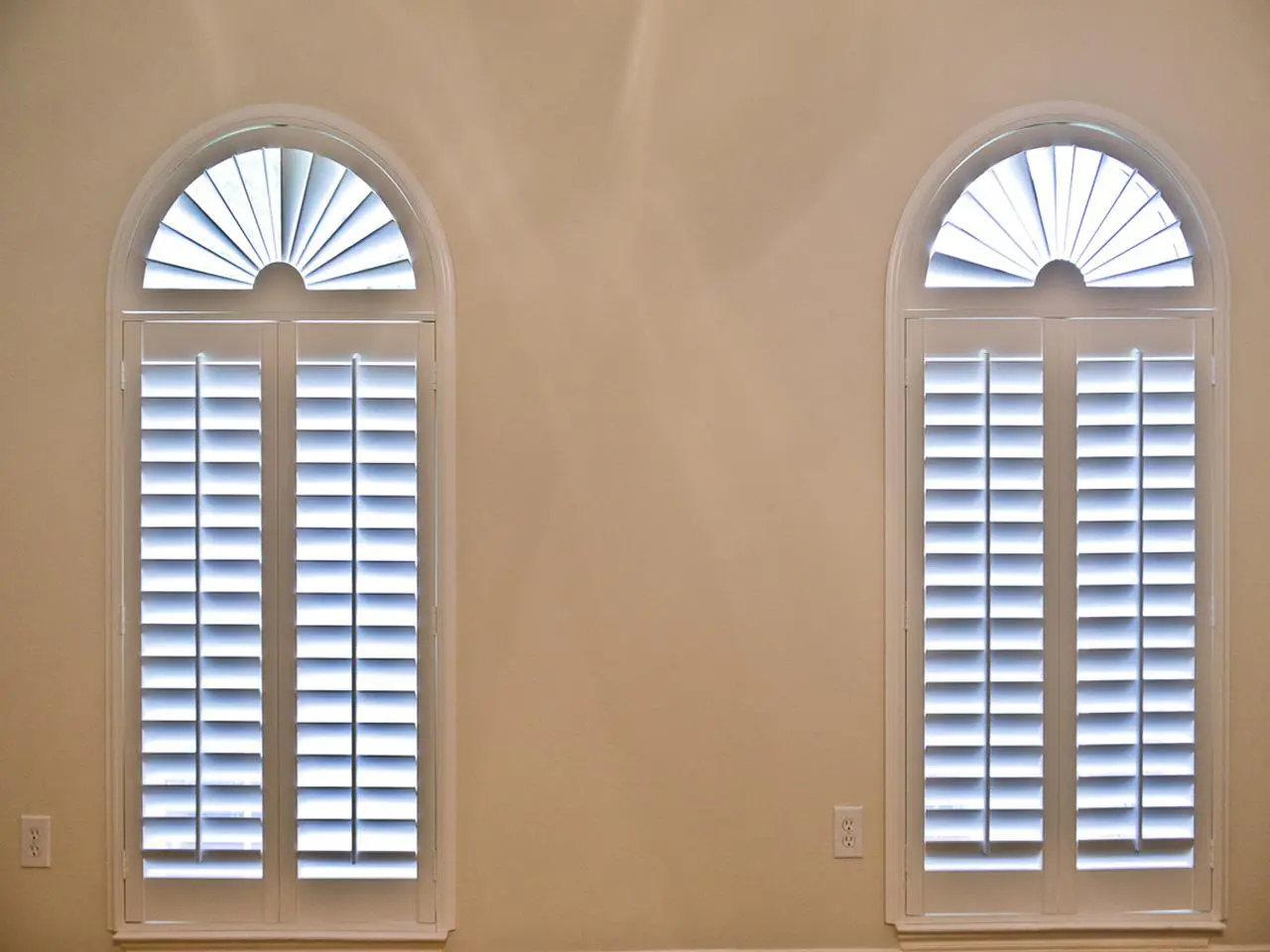 closeup interior window shutters