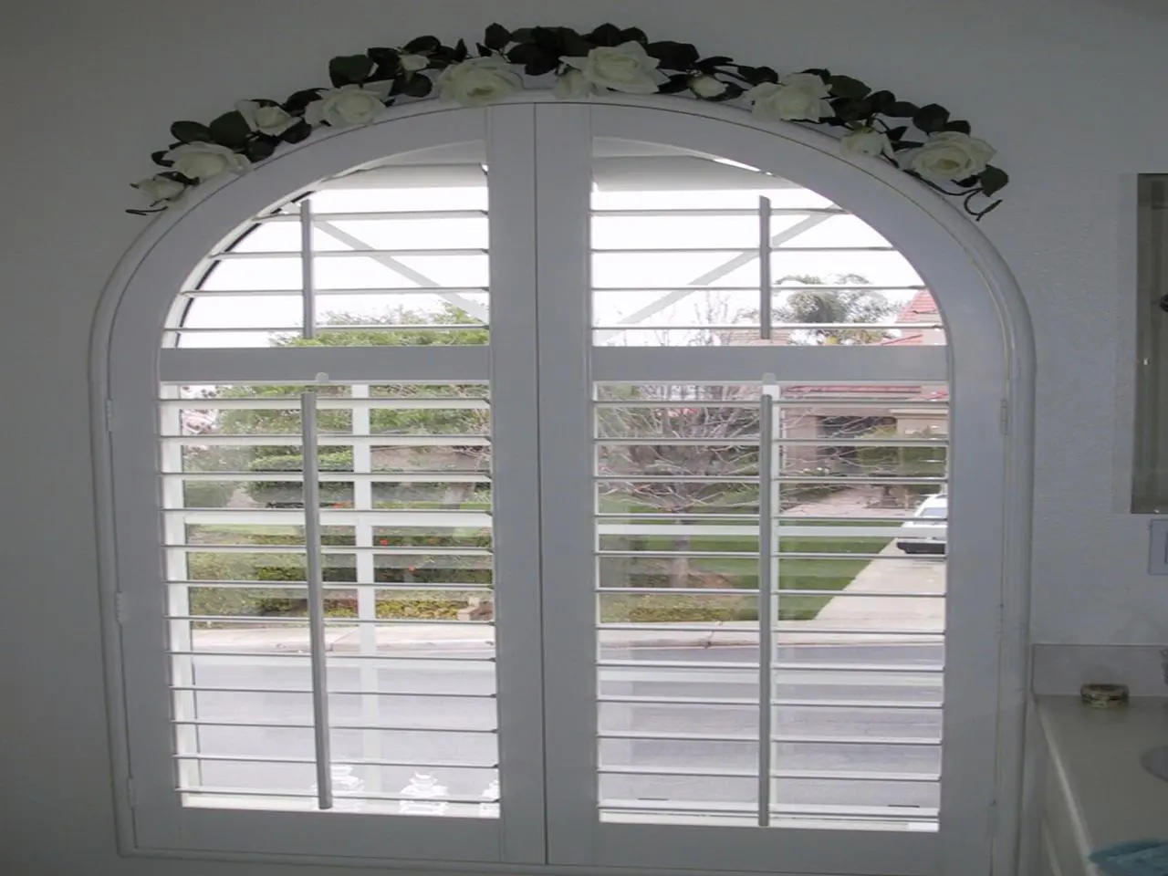 closeup interior window shutters