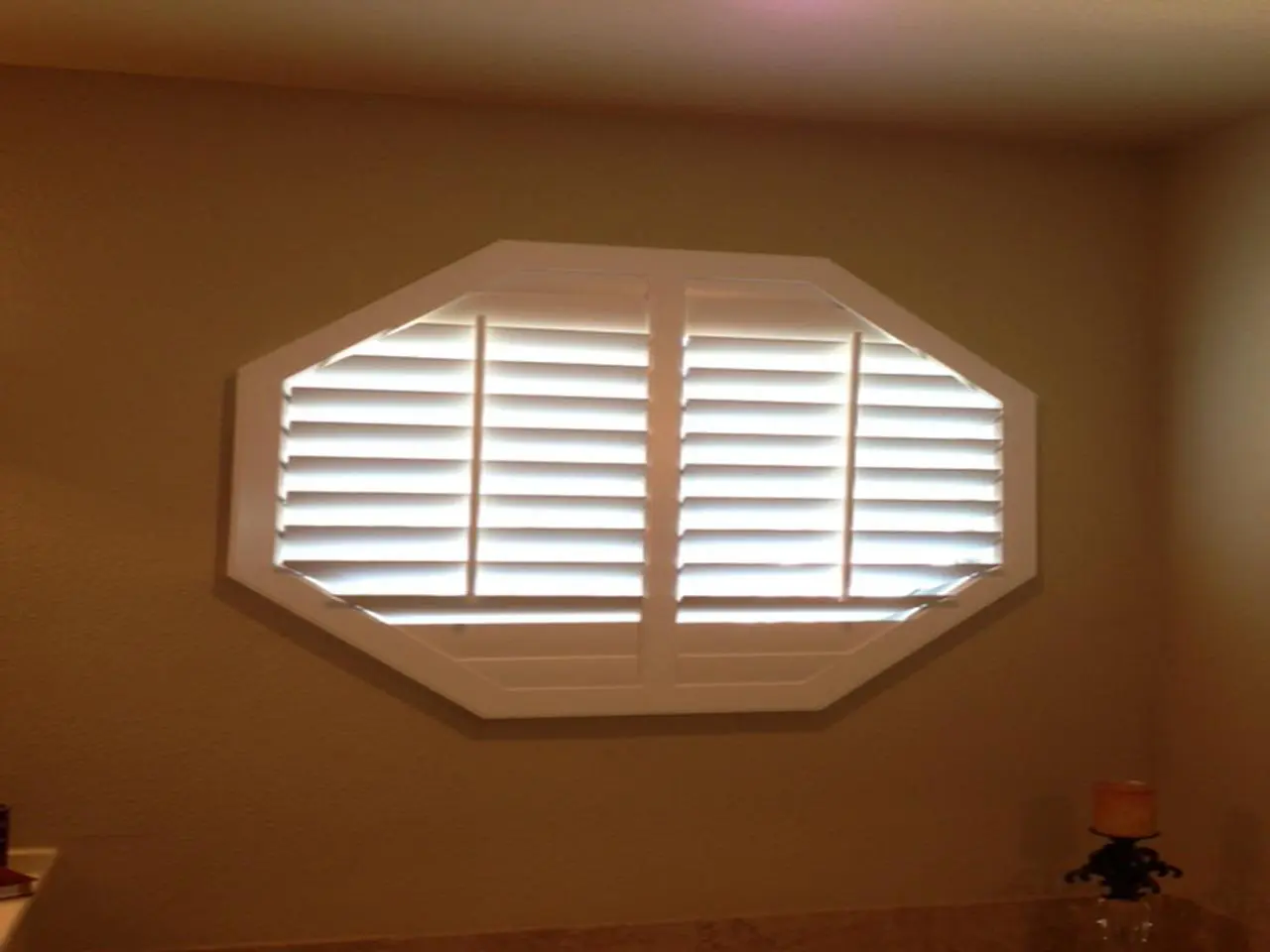 closeup interior window shutters