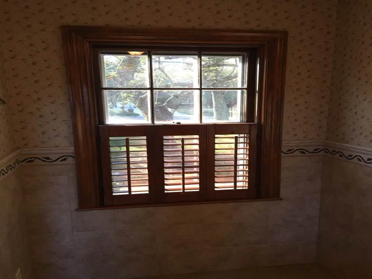 closeup interior window shutters