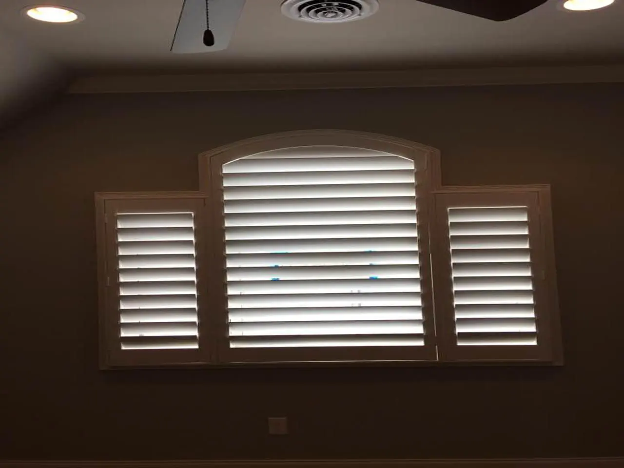 closeup interior window shutters