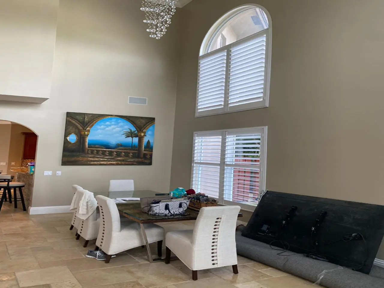 Dining area with interior shutters