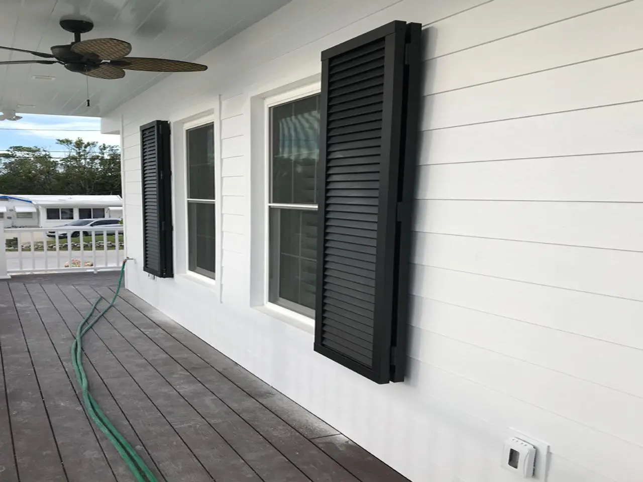 louvered exterior shutters