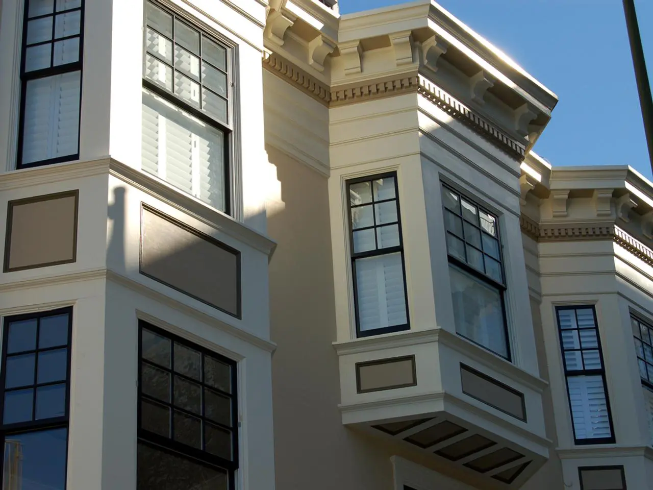 Exterior view of home with plantation shutters