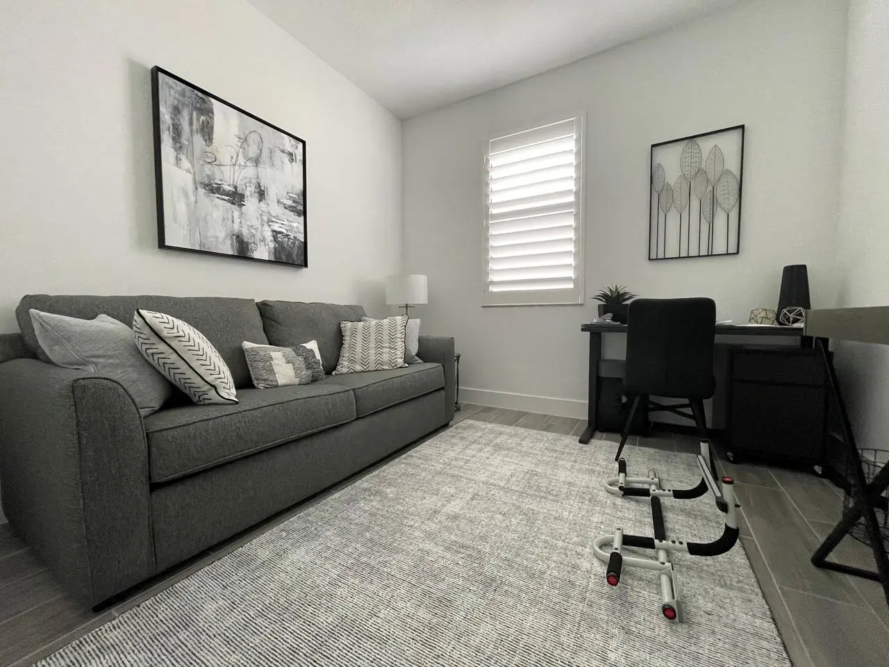 Home office with interior shutters