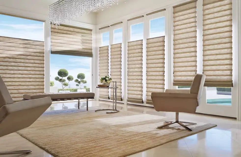 Vignette top-down, bottom-up Roman shades