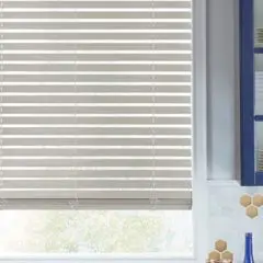 White wood blinds