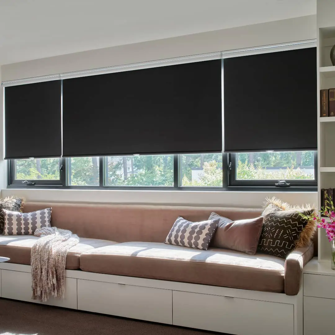 blackout shades on a large window