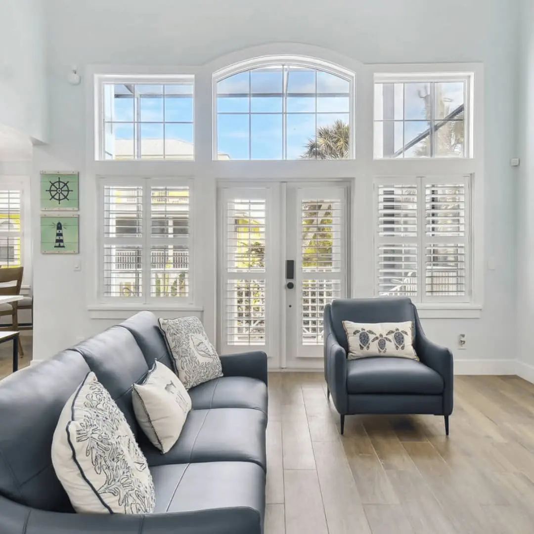 french doors with plantation shutters