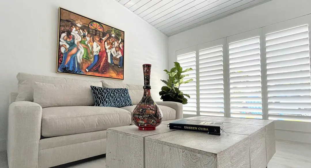 Nice Living Room With White Shutters