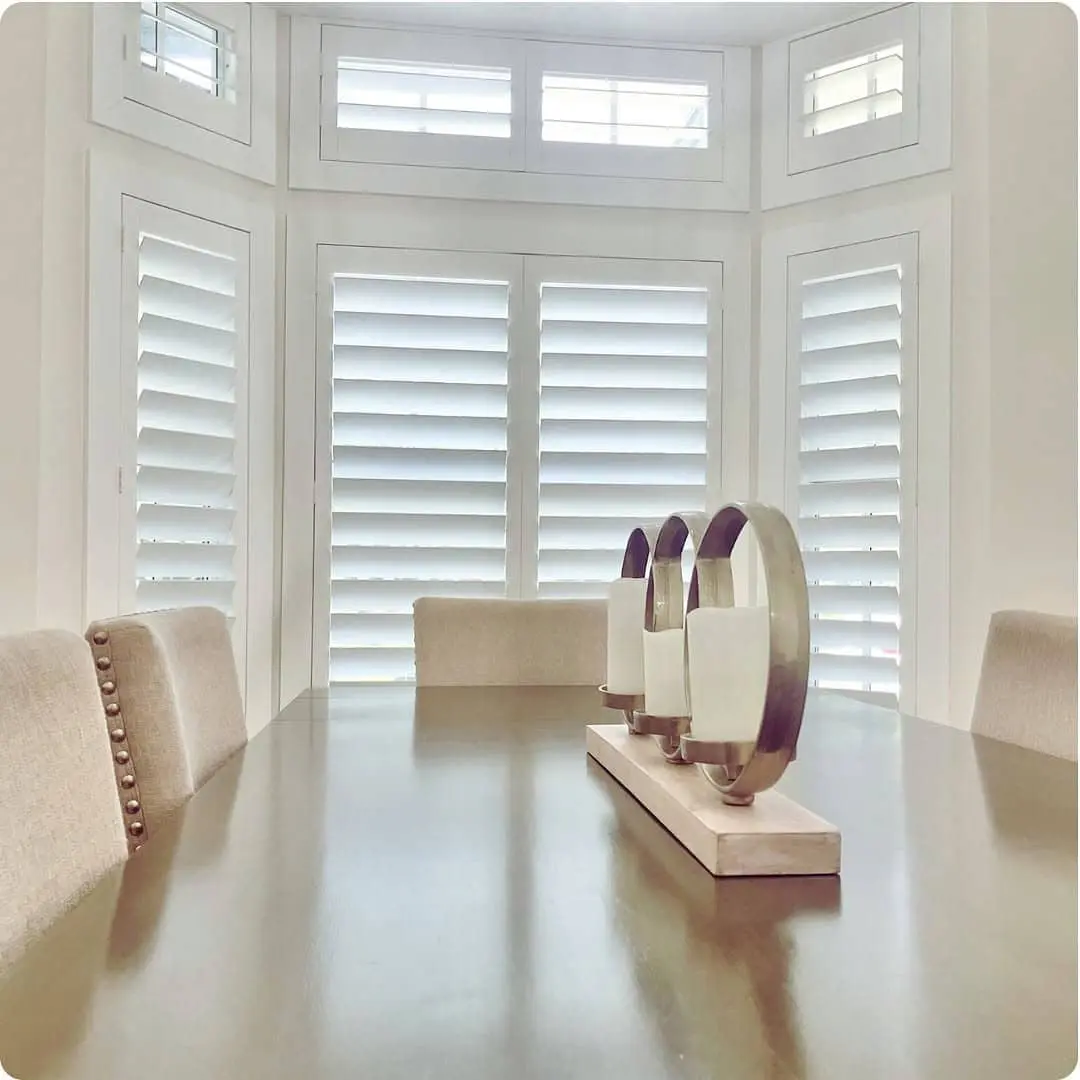 ultimate privacy with plantation shutters in a dining room