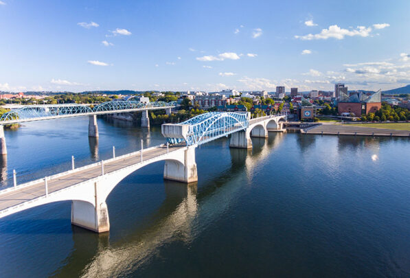 Aerial View of Chattanooga City Skyline