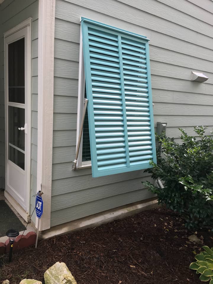 Exterior Bahama shutters