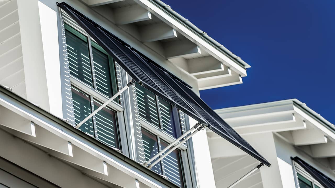 Bahama shutters on a house