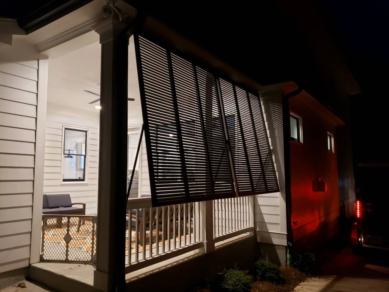 Bahama shutters on a porch