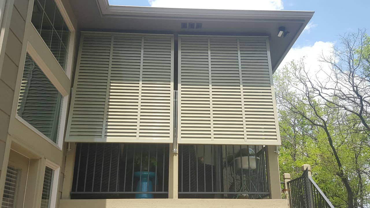 Bahama shutters on a porch