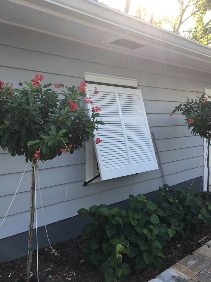 Bahama shutters on a house