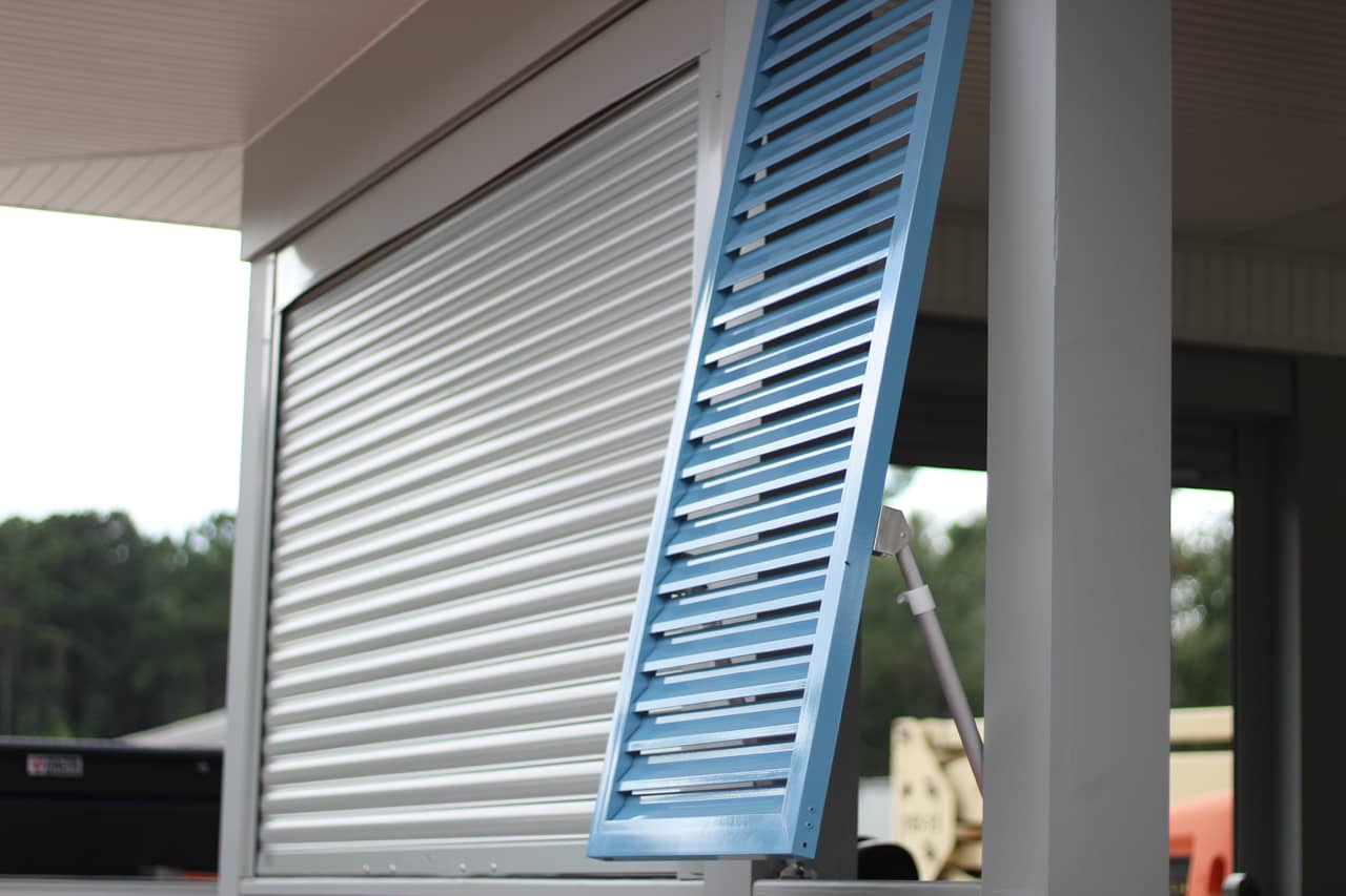 Security and Bahama shutters on a porch