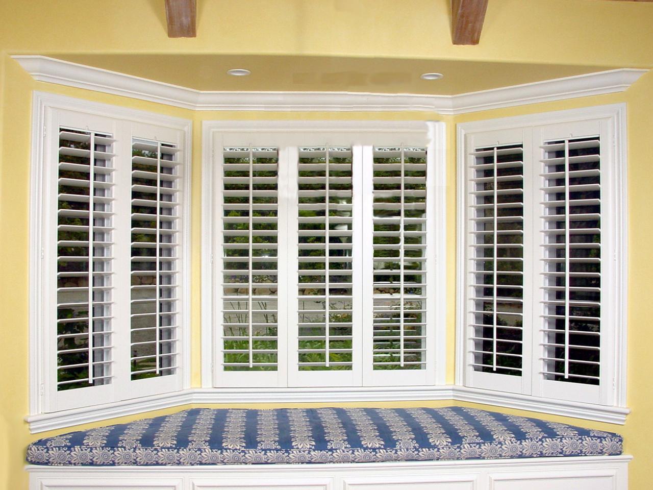 interior shutters on bay window