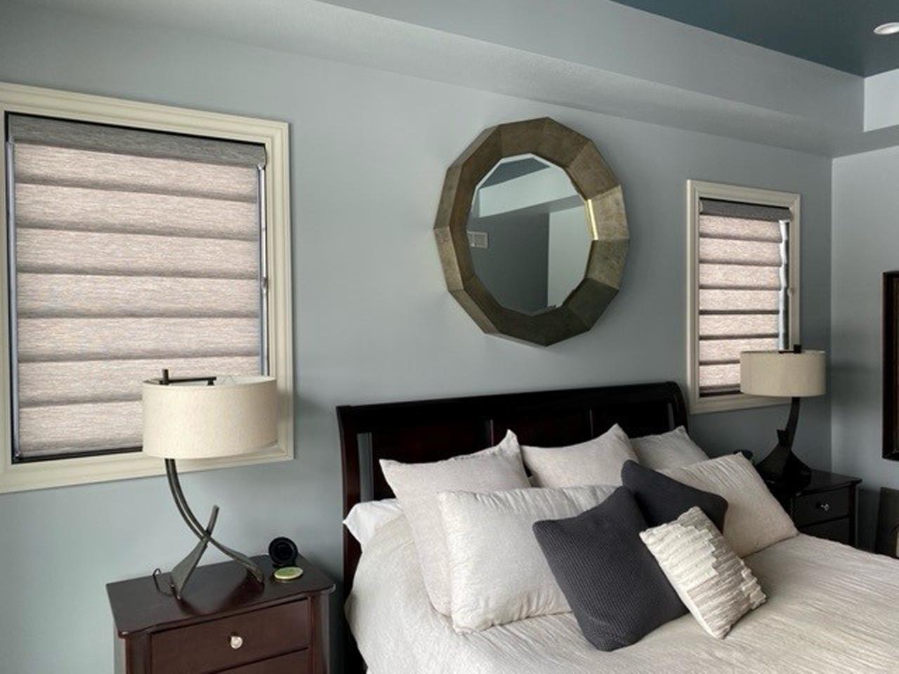 Design Studio Roman Shades in a bedroom