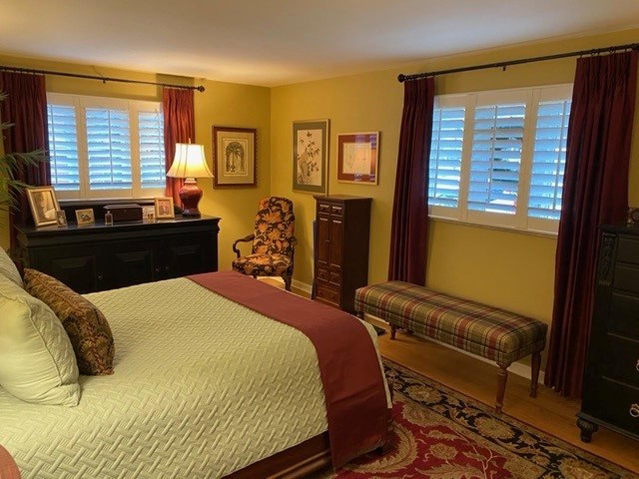 Classic shutters in a bedroom