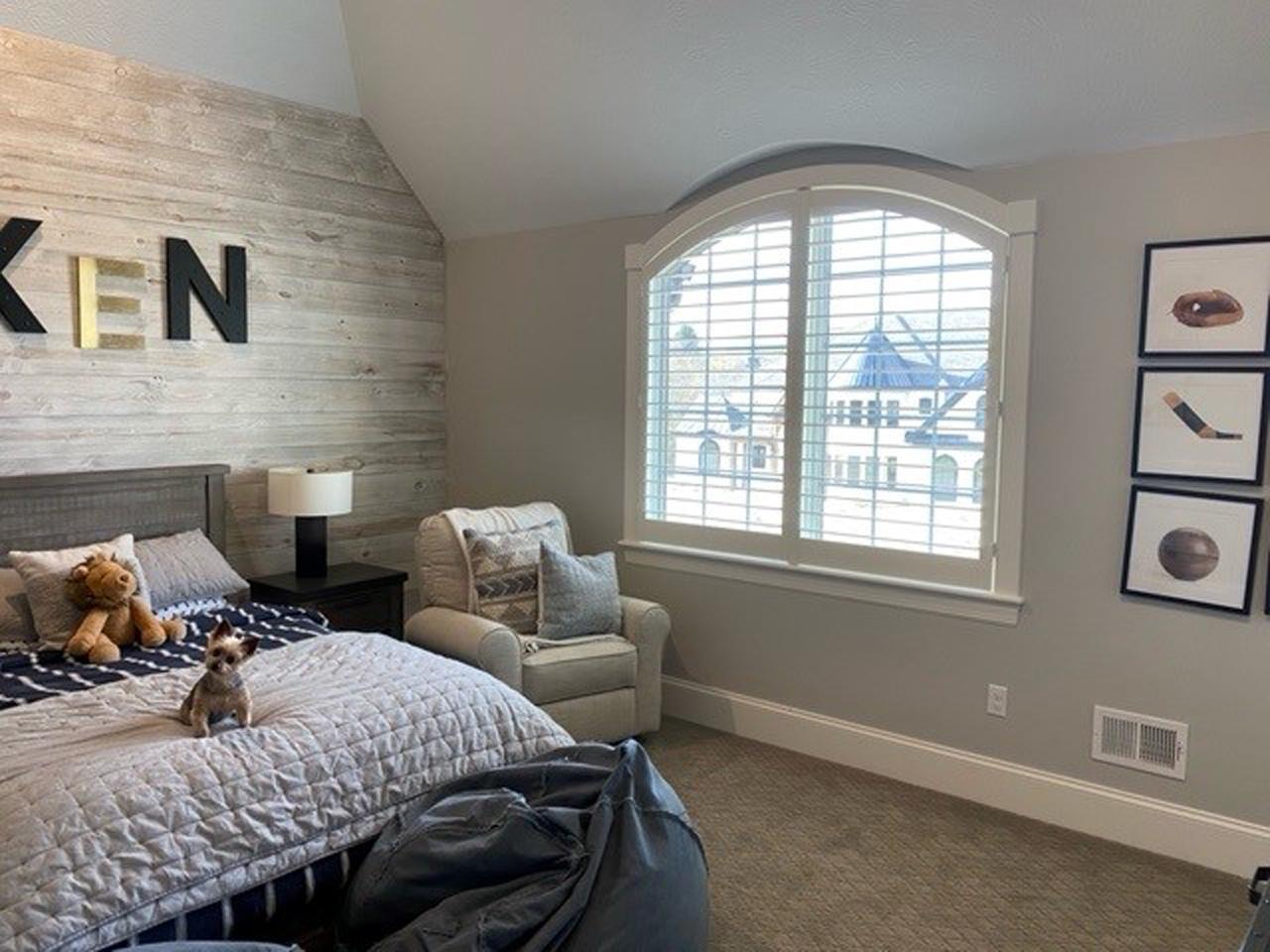 arched Classic Shutters in child's bedroom