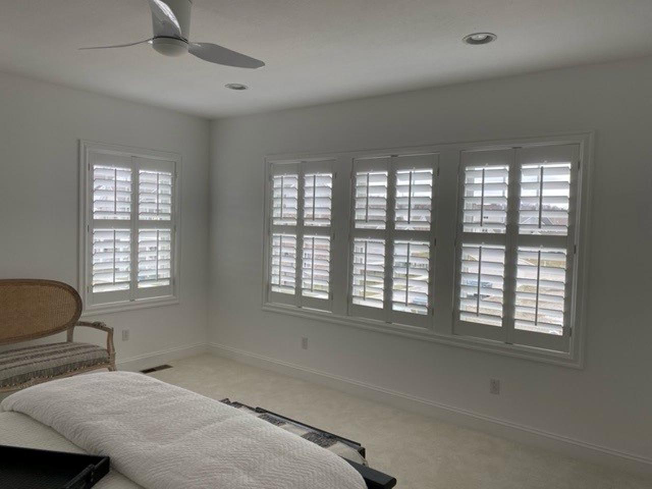 Heritage interior shutters in a bedroom