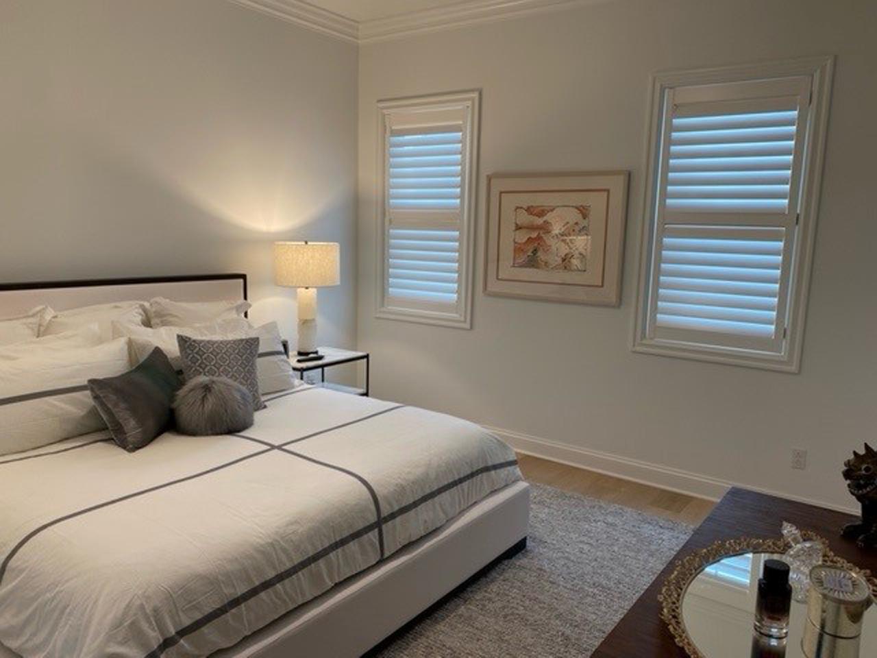 Louverwood shutters in a bedroom