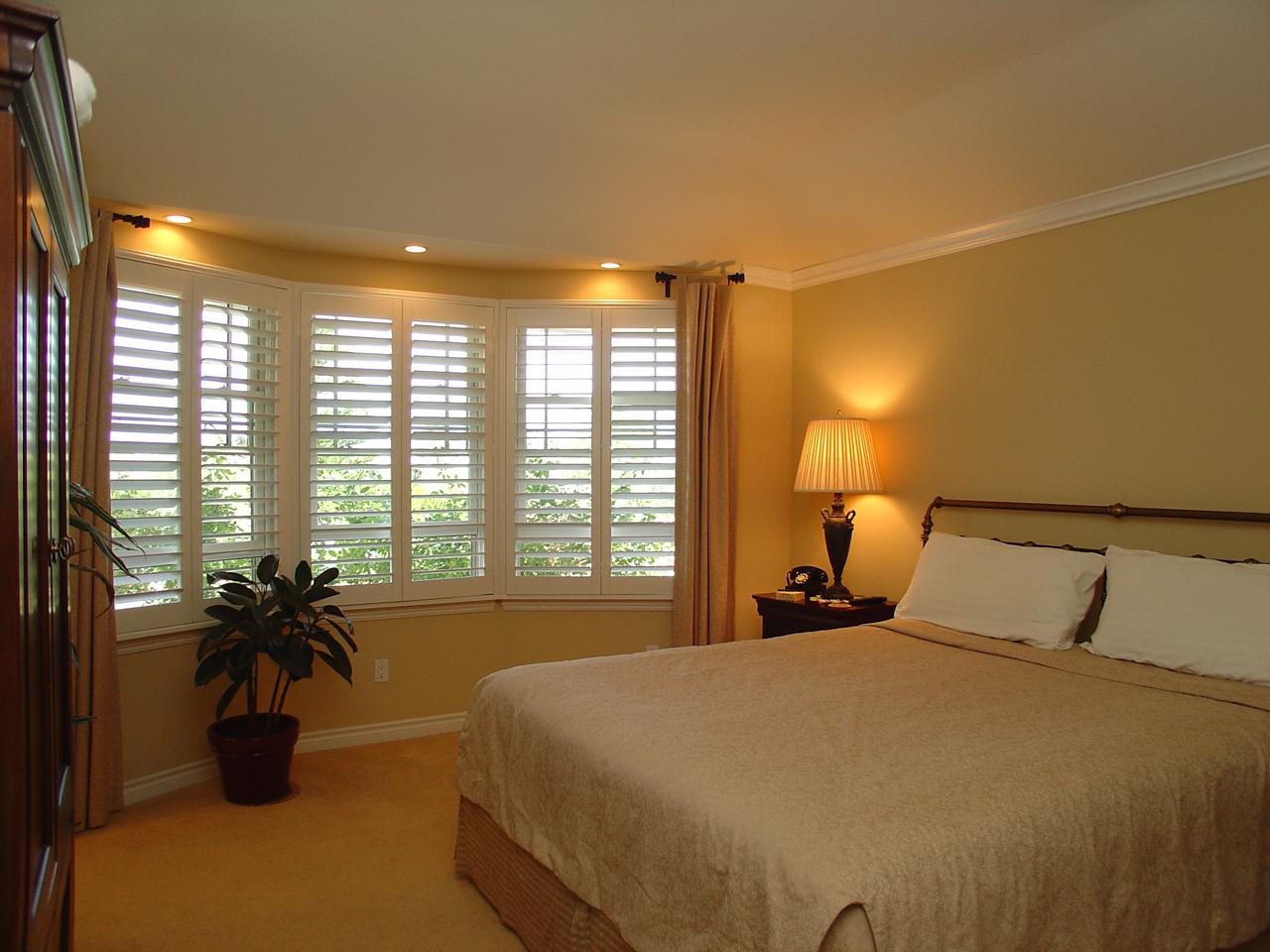 interior shutters on bedroom windows