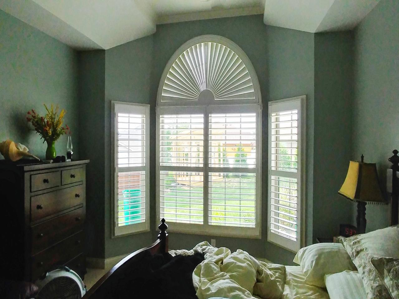 interior shutters on bedroom windows