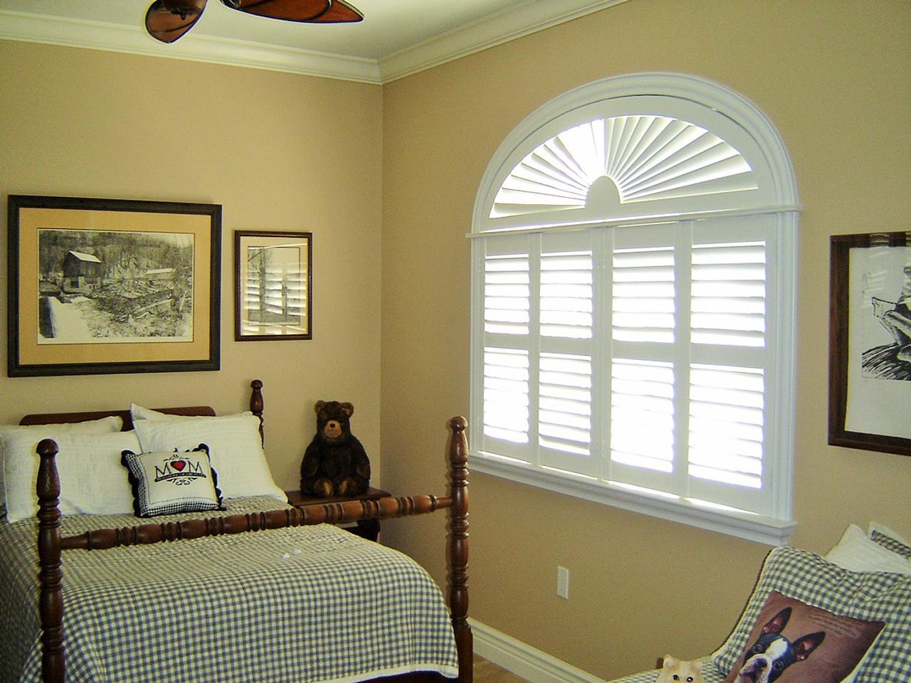 interior shutters on bedroom windows