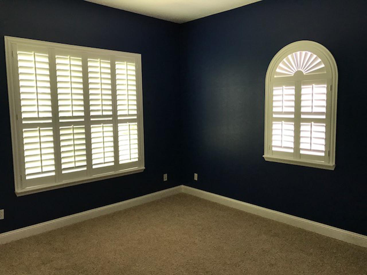 interior shutters on bedroom windows