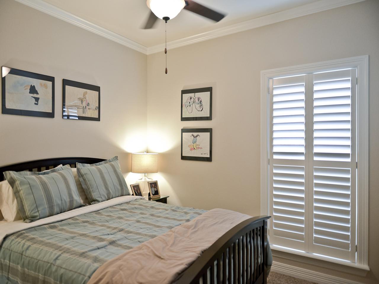 interior shutters on bedroom windows