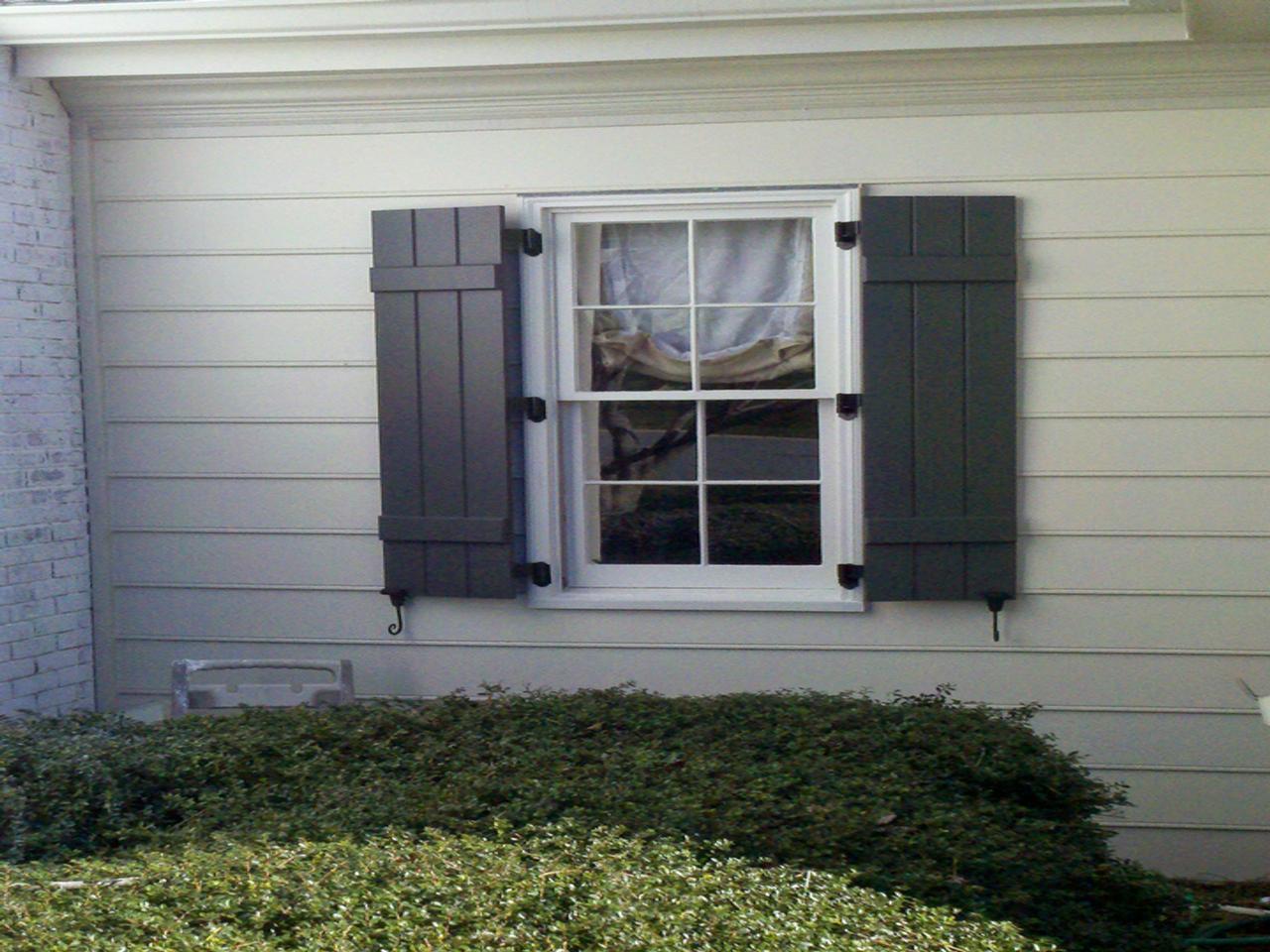 Board and Batten shutters on siding