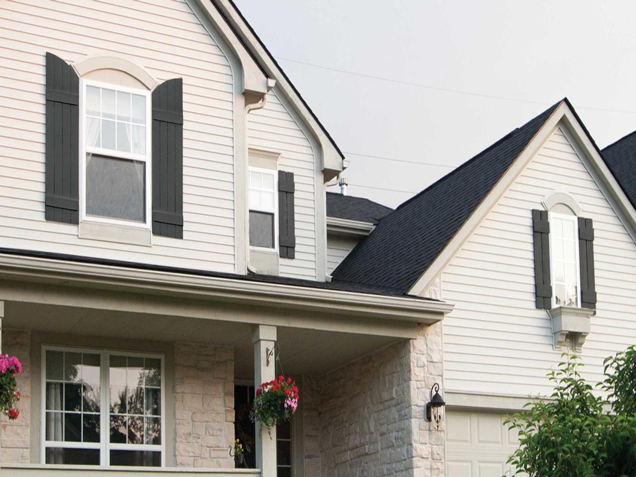 Arched board and batten shutters