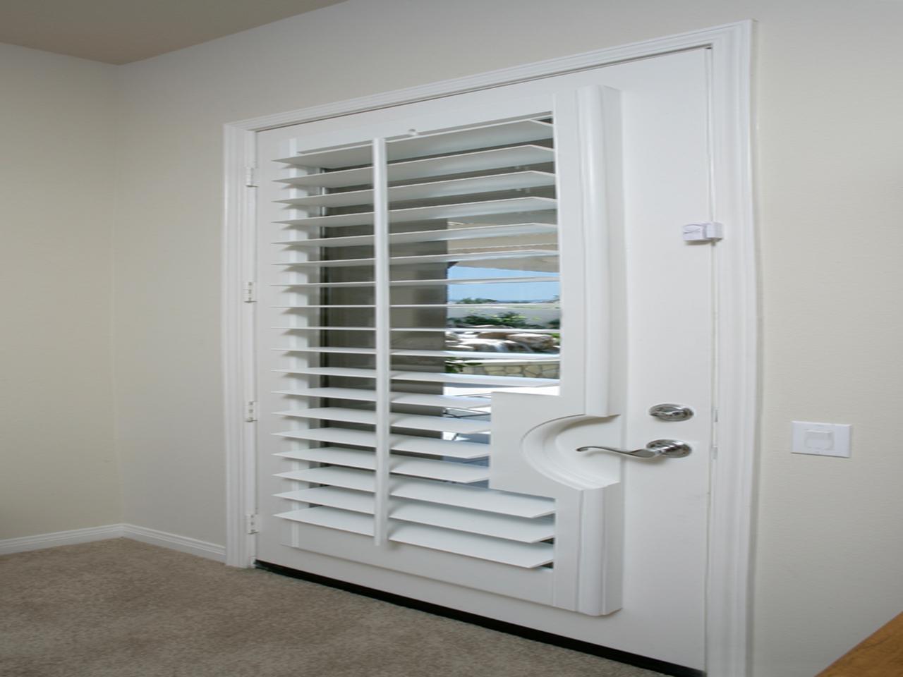 French door with interior shutters