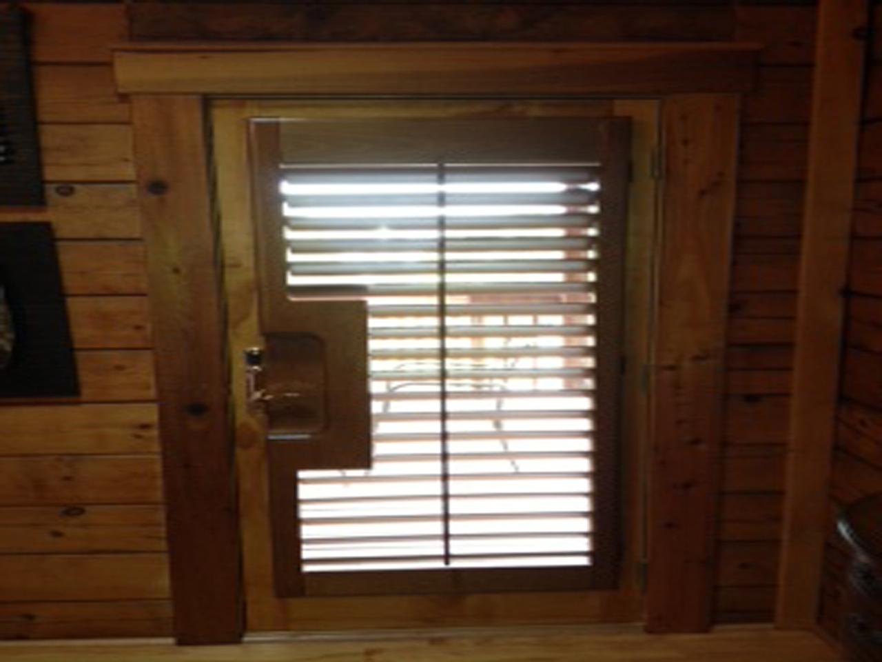 Stained wood french door