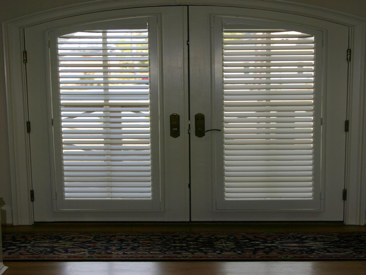 Arched shutters on a French Door