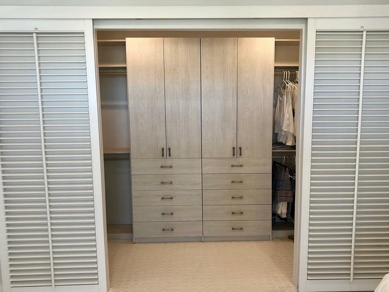 Shutters as a closet door