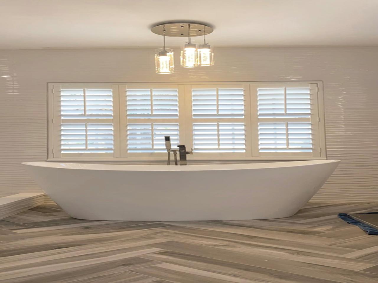 Bathroom with interior shutters