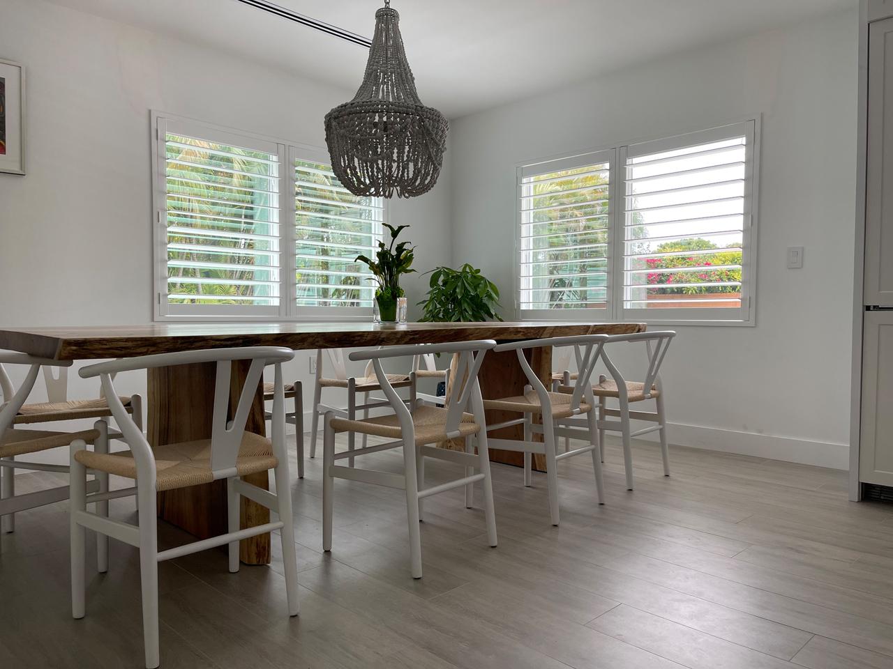Dining room with interior shutters