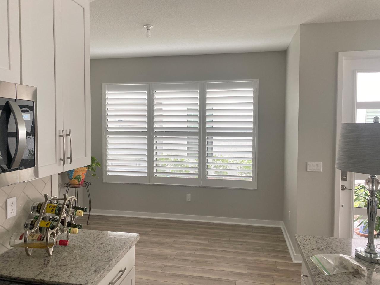 Kitchen nook with plantation shutters