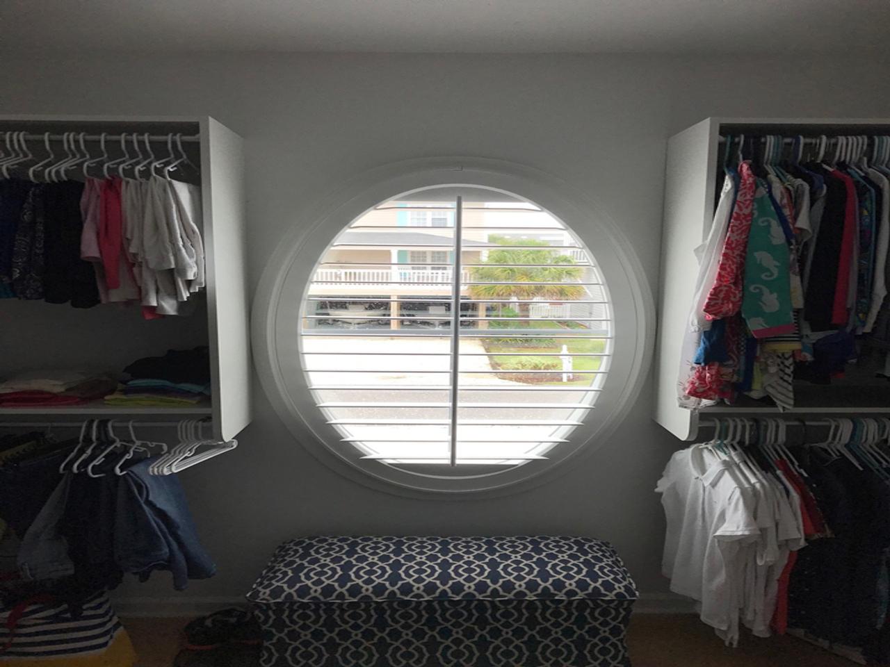 closeup interior window shutters